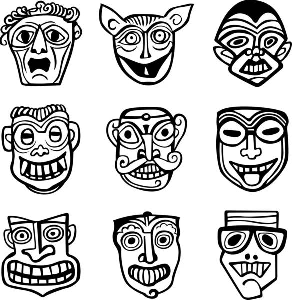 Máscaras teatrales — Vector de stock