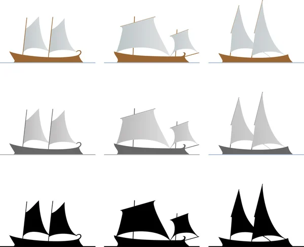 矢量帆船 — 图库矢量图片