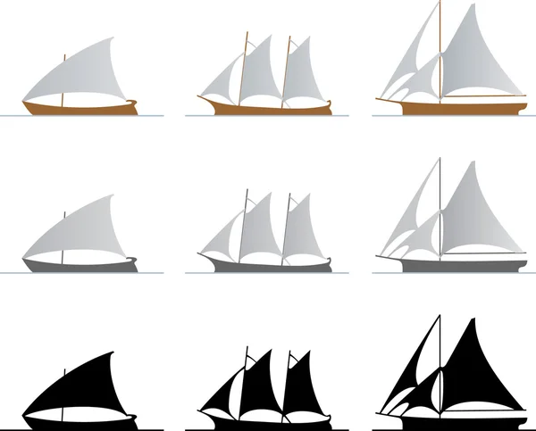 矢量帆船 — 图库矢量图片