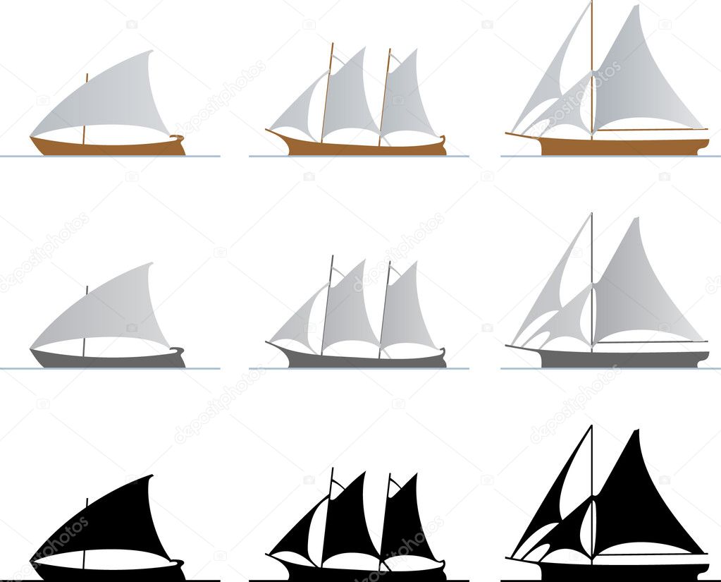 Vector sailboats