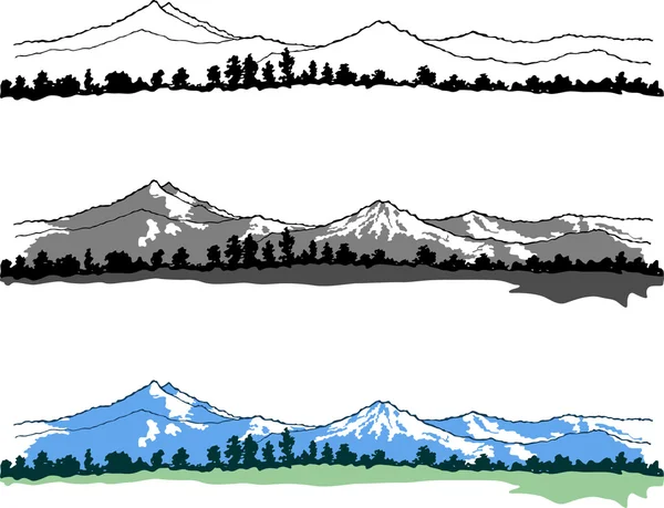 Vector mountains landscape — Stock Vector