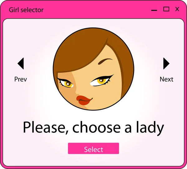 Girl selector — Stock Vector
