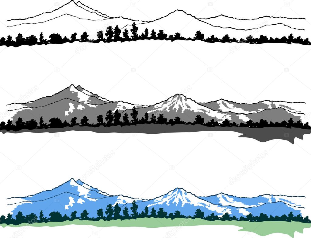 Vector mountains landscape