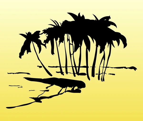 Palms in de woestijn — Stockvector