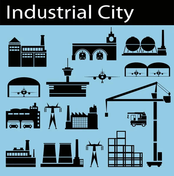 Ville industrielle — Image vectorielle