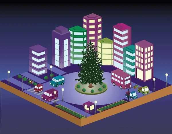 3D miasto Boże Narodzenie — Wektor stockowy