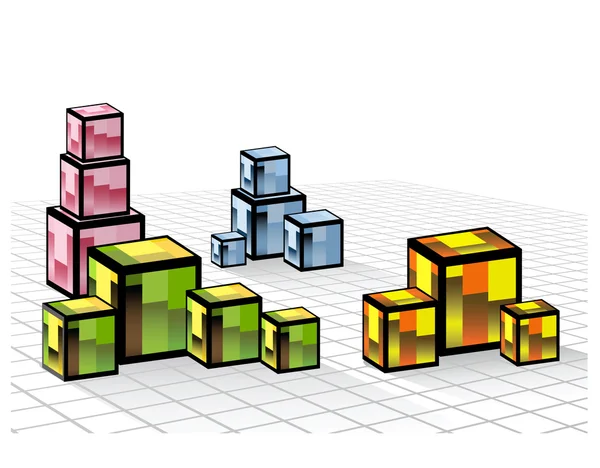 Cubos de colores — Archivo Imágenes Vectoriales