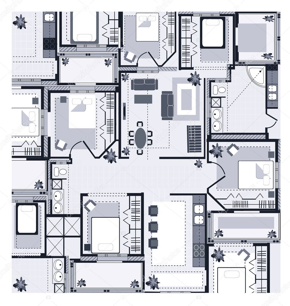 Grey House Plan