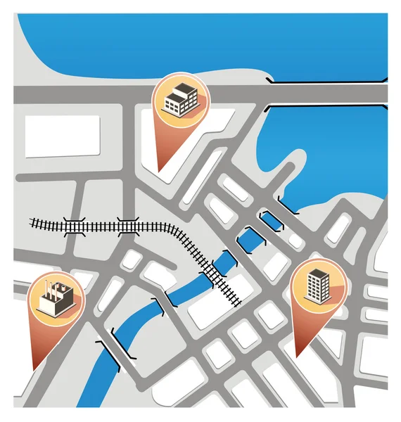 Χάρτης της πόλης — Διανυσματικό Αρχείο