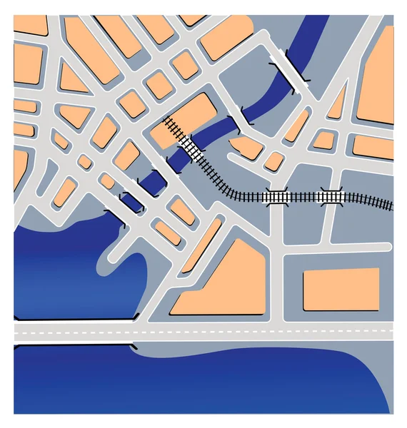 都市のマップ — ストックベクタ