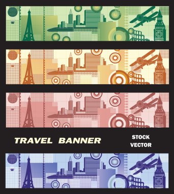 Banner on the theme of travel clipart