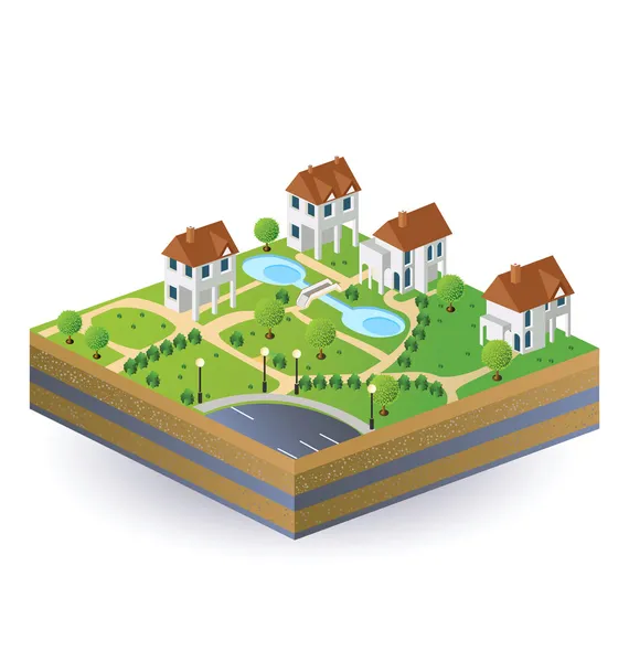 Vesnických domů — Stockový vektor