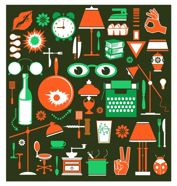 A set of household items — Stock Vector