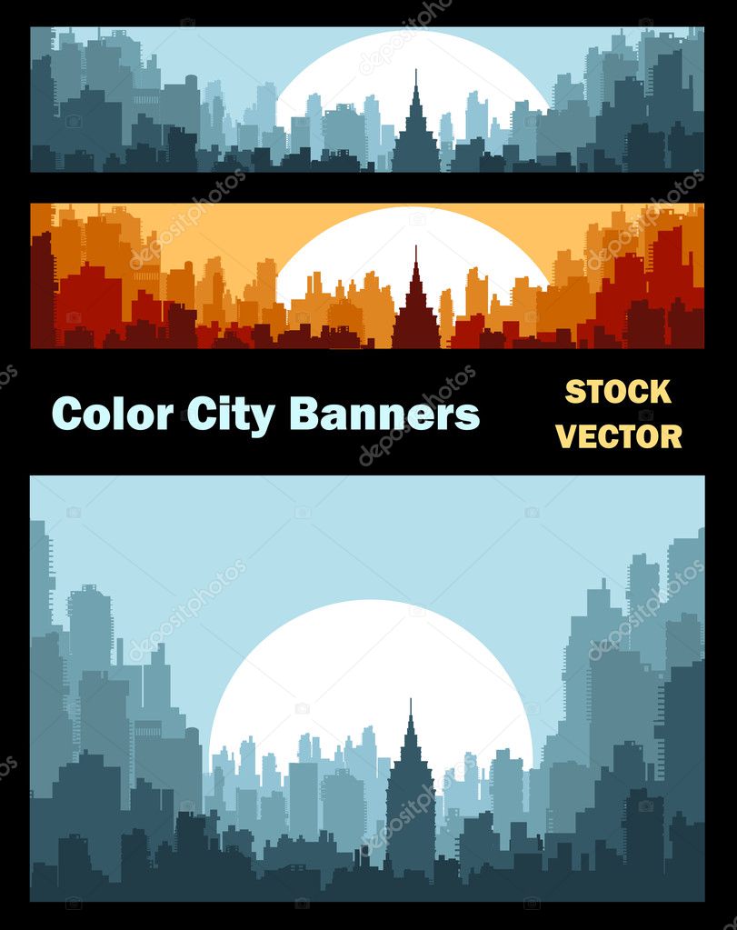 Banners on city theme