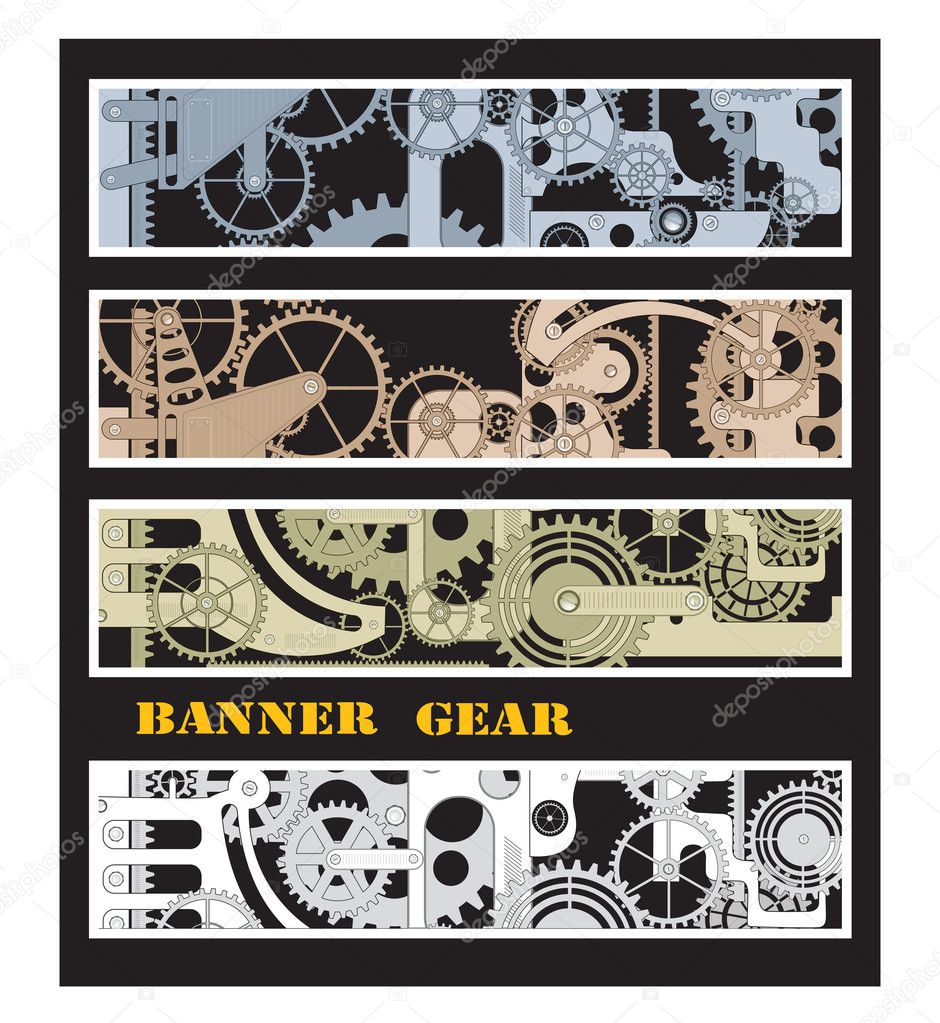 Banners with gears