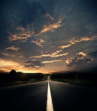 Road to sunset clipart