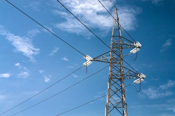 stock image Elettric pylons truss in a sky