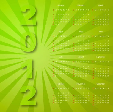 Calendar 2012 clipart