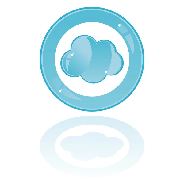 Brillante botón de nube — Vector de stock