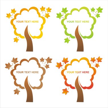 Autumn tree frames clipart