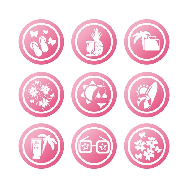 Panneaux vacances d'été rose — Image vectorielle