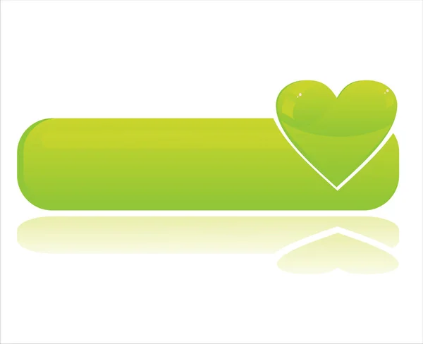 Gröna hjärta banner — Stock vektor