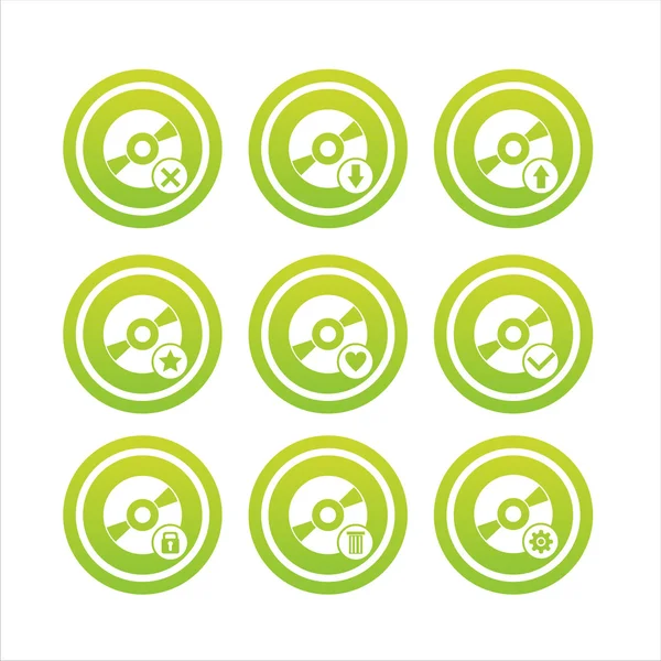 Grüne CD-Zeichen — Stockvektor