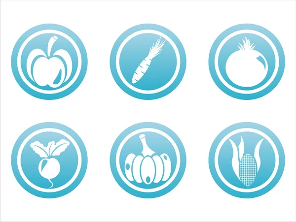 Panneaux de légumes bleus — Image vectorielle