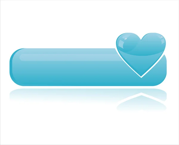 Bandiera cuore blu — Vettoriale Stock