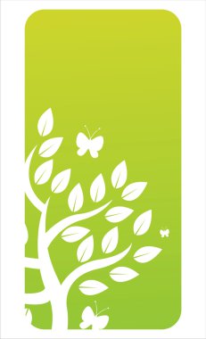 Green floral banner clipart