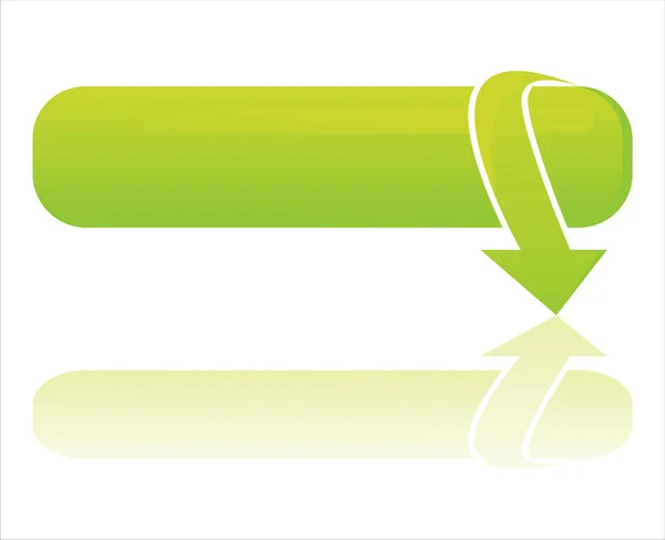 Banner verde con flecha — Vector de stock