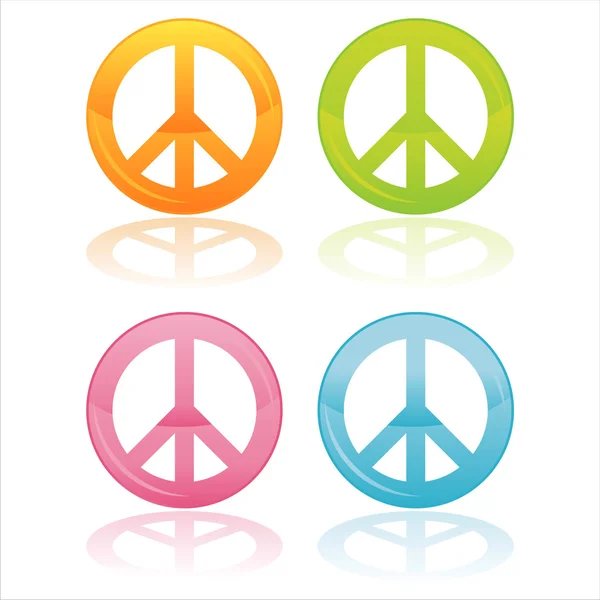 Símbolos de paz coloridos — Vetor de Stock
