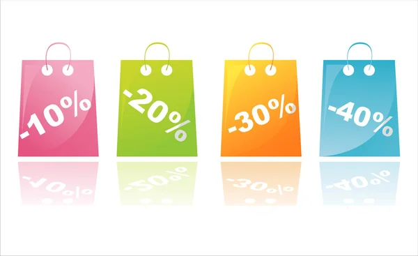 Färgglada shopping försäljning väskor — Stock vektor