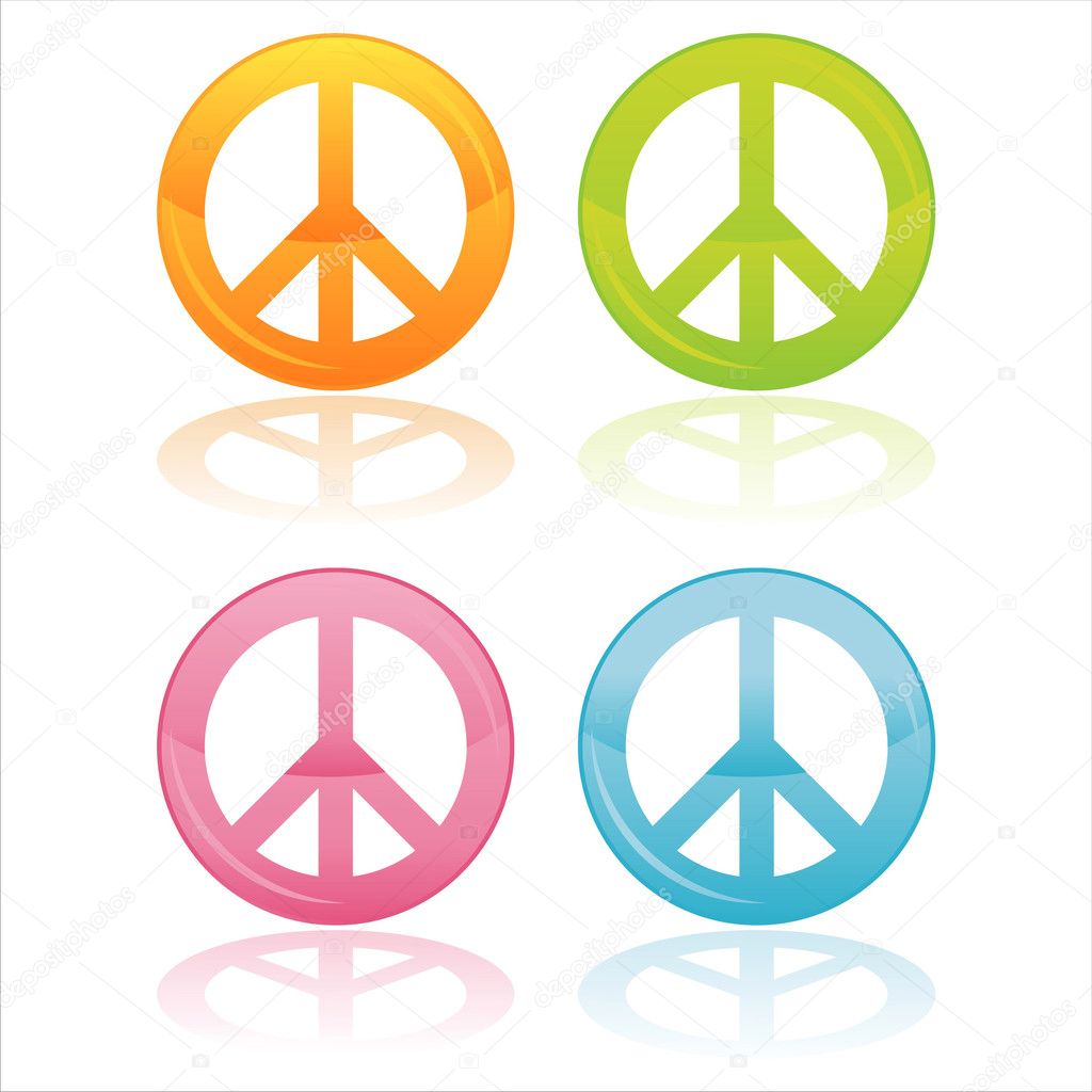 Colorful peace symbols