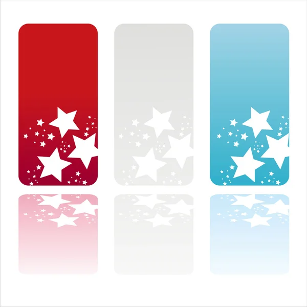 Bandeiras de estrelas coloridas americanas — Vetor de Stock