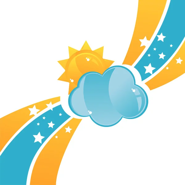 Cloud with sun background — Stock Vector