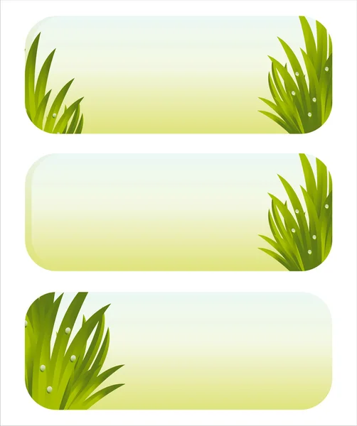 Banner rumput segar - Stok Vektor
