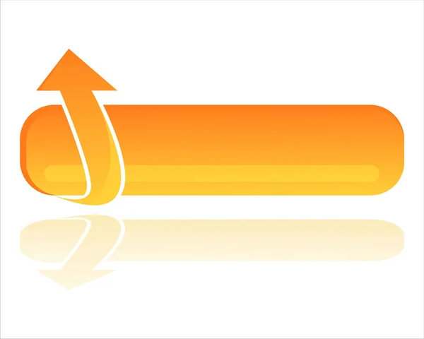 Bandiera arancione con freccia — Vettoriale Stock