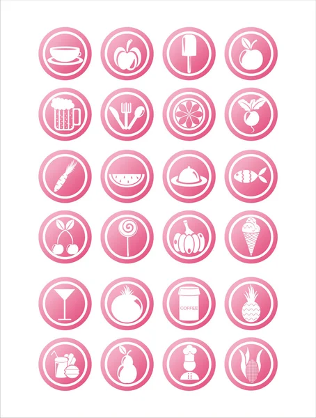 Ροζ τροφίμων σημάδια — Διανυσματικό Αρχείο