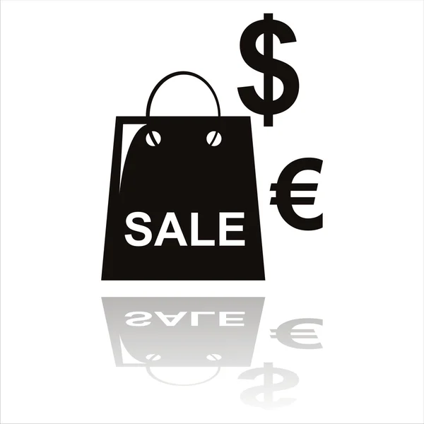 Ícone de compras isolado no branco — Vetor de Stock