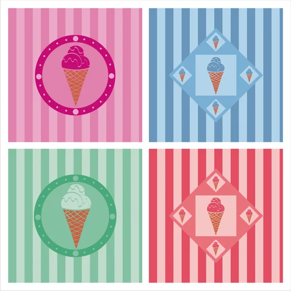 귀여운 아이스크림 배경 — 스톡 벡터