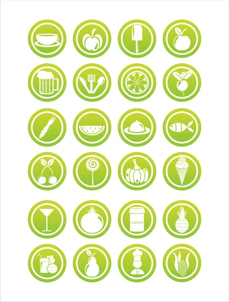 Znaki zielone jedzenie — Wektor stockowy