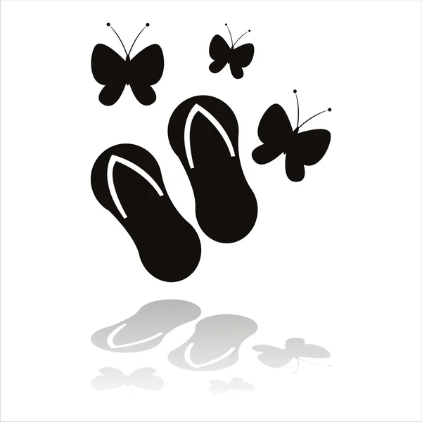 Icône chaussures d'été isolé sur blanc — Image vectorielle