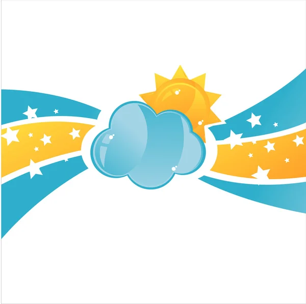 Cloud met zon achtergrond — Stockvector