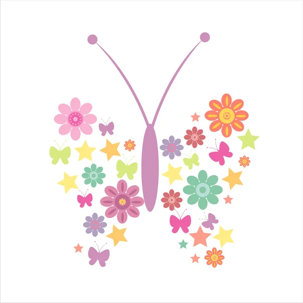 Цветочная бабочка — стоковый вектор