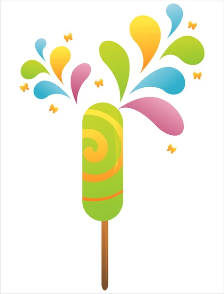 Lollipop with colorful splash — Stock Vector