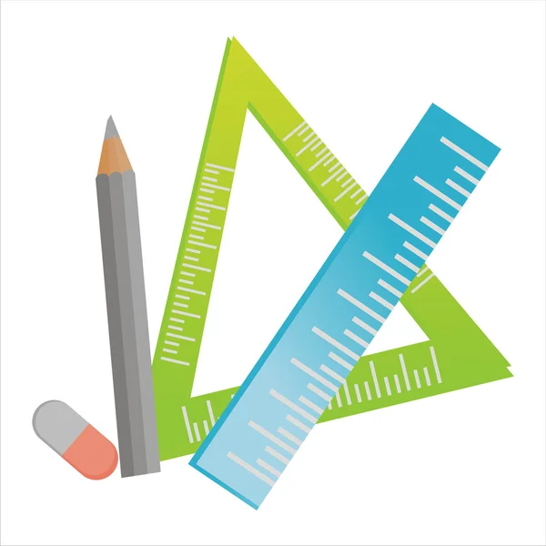 Lineale und Bleistift — Stockvektor