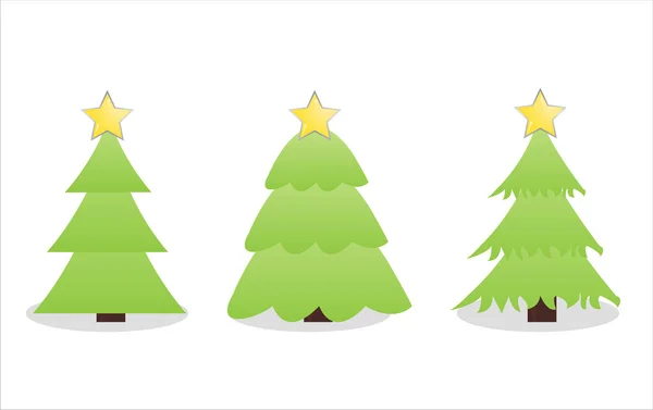 Ícones de árvores de Natal — Vetor de Stock