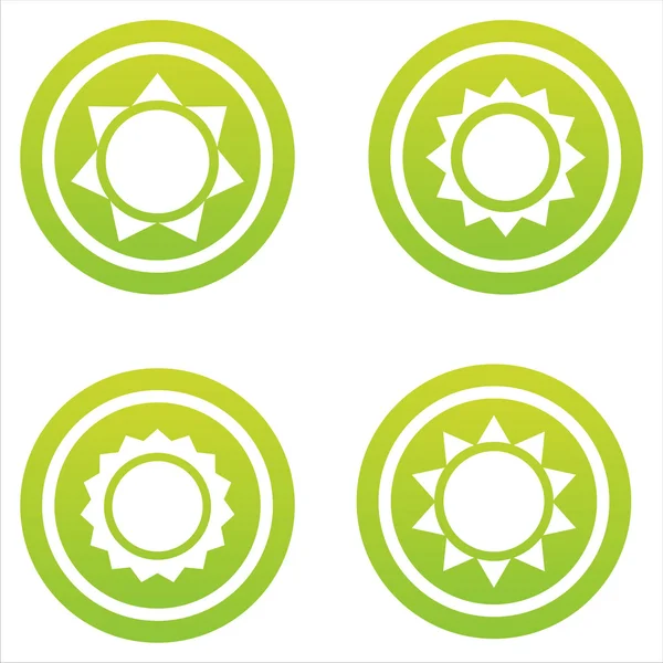 绿色太阳标志 — 图库矢量图片