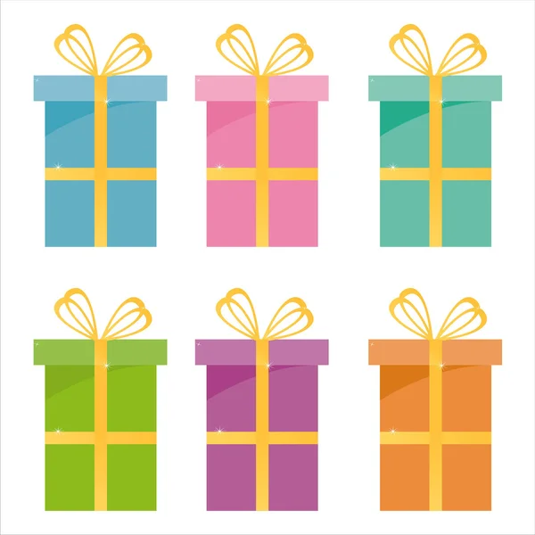 Colorful gifts icons — Stock Vector